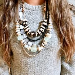 Twine + Twig Neutral Collection Neck Party | Mist Batik