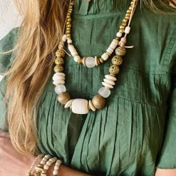 Twine + Twig Trio Stack Bracelet Set | White + Gold Bracelets