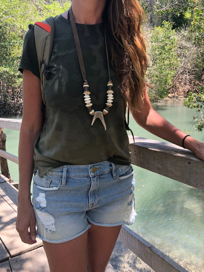 Twine + Twig Neutral Collection Antler Slim Tip Necklace | Gray 3 Twine + Twig Neutral Collection Antler Slim Tip Necklace | Gray