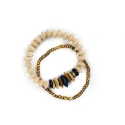 Twine + Twig Neutral Collection Duo Bracelet Set | Desert