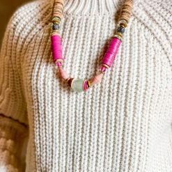 Twine & Twig Stacked Classic Necklace | Pink + Pavé