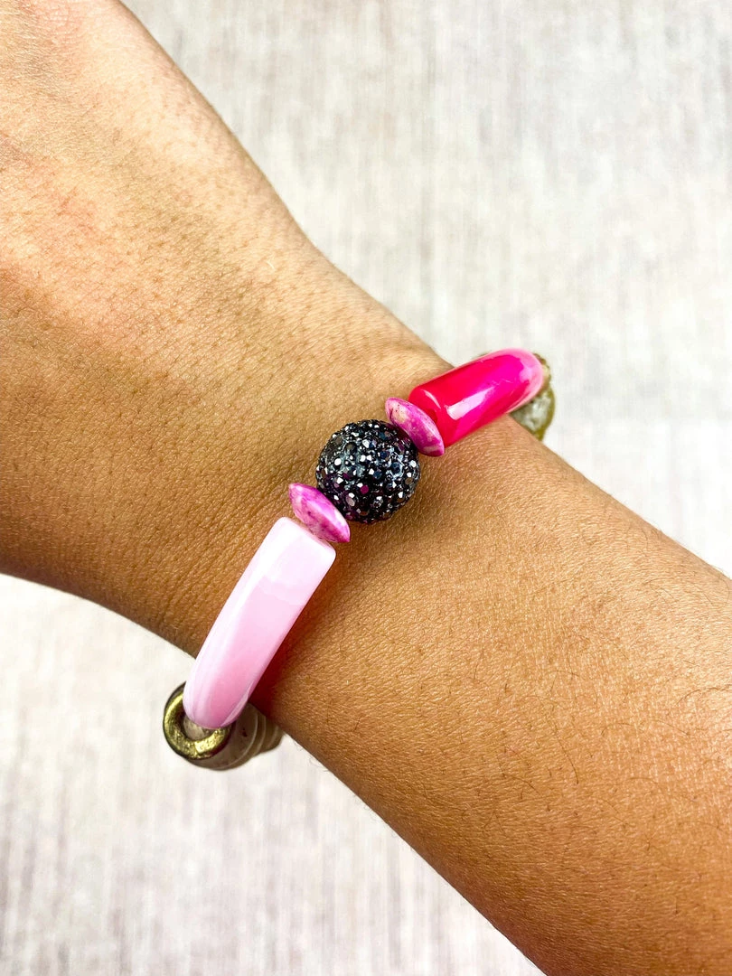 Twine & Twig Intricate Stack Bracelet | Pink + Pavé Pink + Pavé Collection 2 Twine & Twig Intricate Stack Bracelet | Pink + Pavé Pink + Pavé Collection