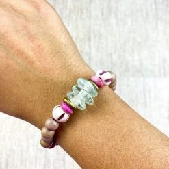 Twine & Twig Pink + Pavé Collection Single Stack Bracelet | Pink + Pavé