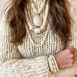 Twine + Twig White Layer Necklace Set Fiesta Collection