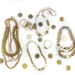 Twine + Twig B+W Collection Layered Classic Necklace | White + Gold