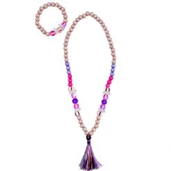 Twine & Twig Kids Tassel Necklace Set | Pink + Pavé