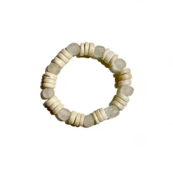 Twine + Twig B+W Collection Stacked Single Bracelet | White