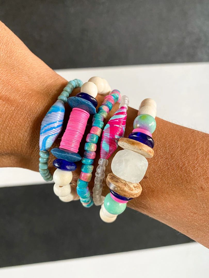 Twine + Twig Trio Stack Bracelet Set | Tie Dye Tones Collection 3 Twine + Twig Trio Stack Bracelet Set | Tie Dye Tones Collection