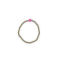 Twine + Twig Gold Smiley Face Bracelet | Pink Teen Collection