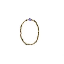 Twine + Twig Gold Smiley Face Bracelet | Purple