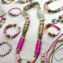 Twine & Twig Stacked Classic Necklace | Pink + Pavé