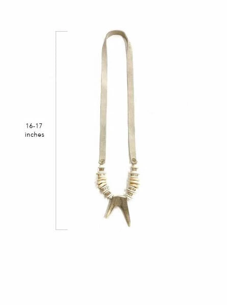 Twine + Twig Tones Collection Antler Slim Tip Necklace | Mist 5 Twine + Twig Tones Collection Antler Slim Tip Necklace | Mist