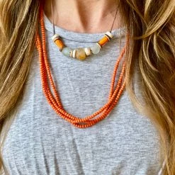 Twine + Twig Necklaces Simple Layer Set | Orange