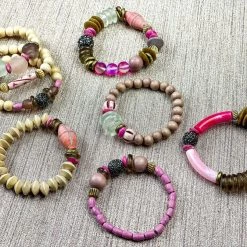 Twine & Twig Tribal Stack Bracelet | Pink + Pavé Pink + Pavé Collection 16 Twine & Twig Tribal Stack Bracelet | Pink + Pavé Pink + Pavé Collection