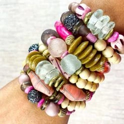 Twine & Twig Pavé Stack Bracelet | Pink + Pavé