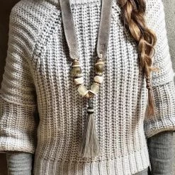 Twine + Twig Tassel Horse Hair Necklace | Ivory