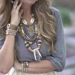 Twine + Twig Neutral Collection Trio Stack Bracelet Set | Woods