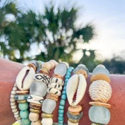 Twine + Twig Cowrie Single Stack Bracelet Cowrie Collection