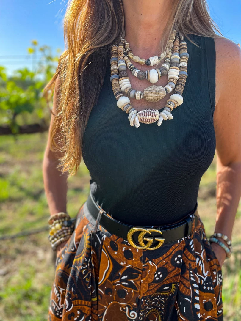 Twine + Twig Cowrie Collection Layered Classic Necklace | Cowrie 4 Twine + Twig Cowrie Collection Layered Classic Necklace | Cowrie