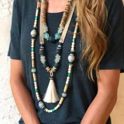 Twine + Twig Tones Collection Stacked Classic Necklace | Lagoon