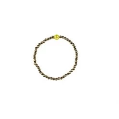Twine + Twig Gold Smiley Face Bracelet | Yellow Teen Collection